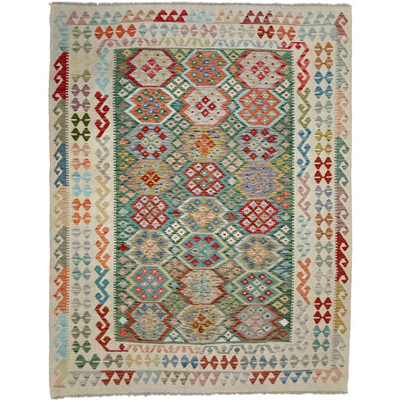 Hand Made Afghan Kilim 6' 4" x 9' 5" ft / 192 x 287 cm - No. R38711