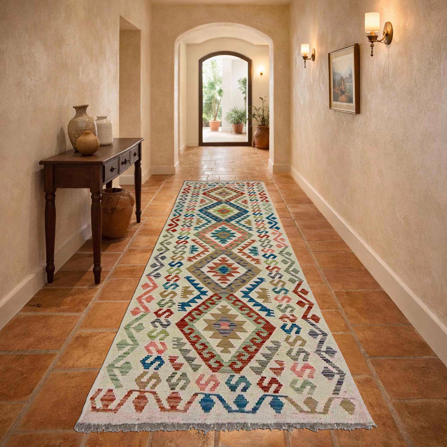 Long Kilim Runner 2' 9" x 9' 10" ft / 84 x 300 cm - No. R38719