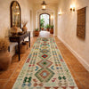 Multi Color ful Flat-Weave Wool Kilim Runner 2' 7" x 9' 11" ft / 78 x 301 cm - No. R38721