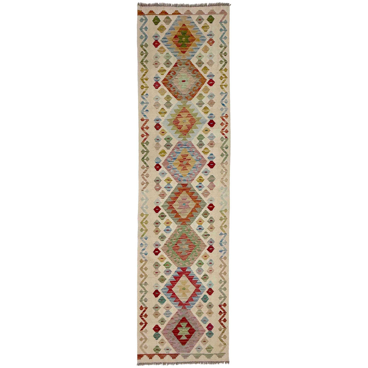 Handmade Vegetable Kilim Runner 2' 8" x 9' 9" ft / 81 x 298 cm - No. R38722