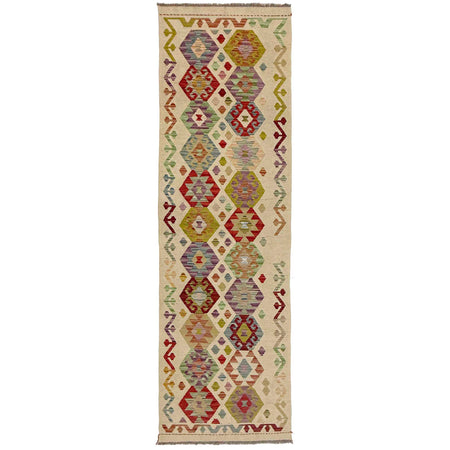 Handmade Turkish Design Wool Kilim Runner 2' 6" x 9' 7" ft / 76 x 291 cm - No. R38728