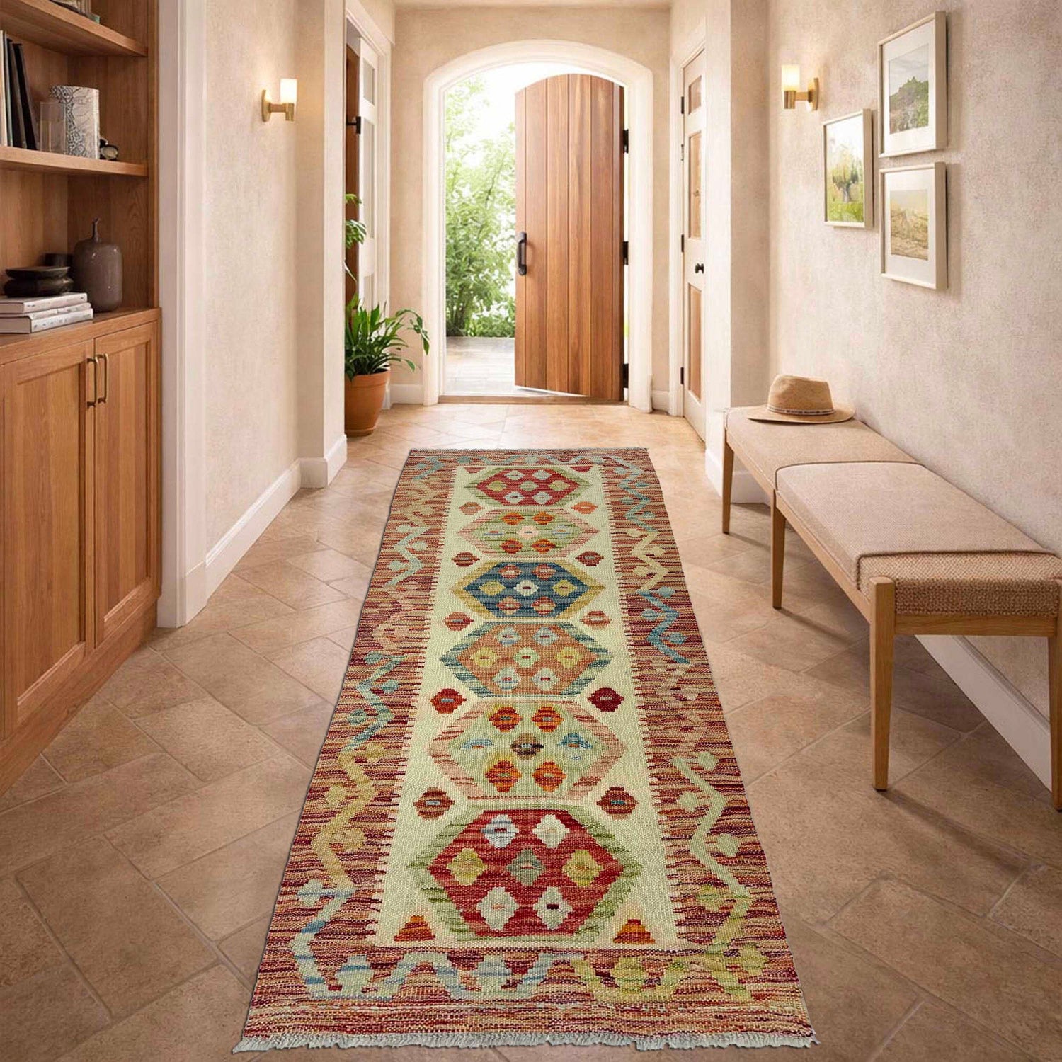 Short Kilim Runner 1' 11" x 5' 8" ft / 59 x 172 cm - No. R38729