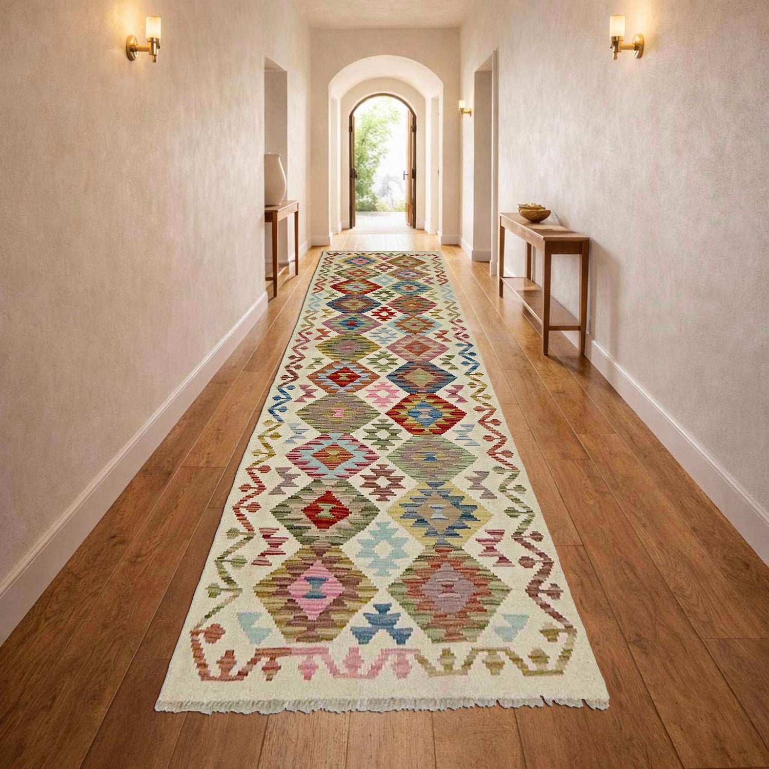 Long Chobi Kilim Runner 2' 7" x 9' 9" ft / 80 x 296 cm - No. R38730