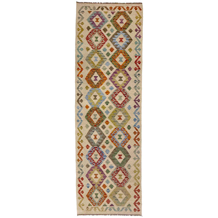 Hand Knotted Flatweave Kilim Runner 2' 7" x 9' 8" ft / 79 x 294 cm - No. R38731