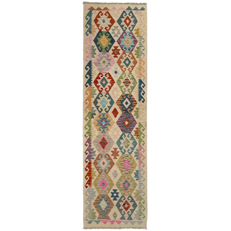 Handmade Afghan Vegetable Kilim Runner 2' 7" x 9' 7" ft / 79 x 293 cm - No. R38733
