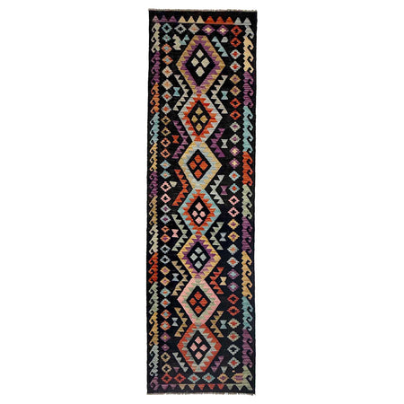 Hand Made Afghan Kilim Runner 2' 7" x 9' 10" ft / 80 x 300 cm - No. R38734