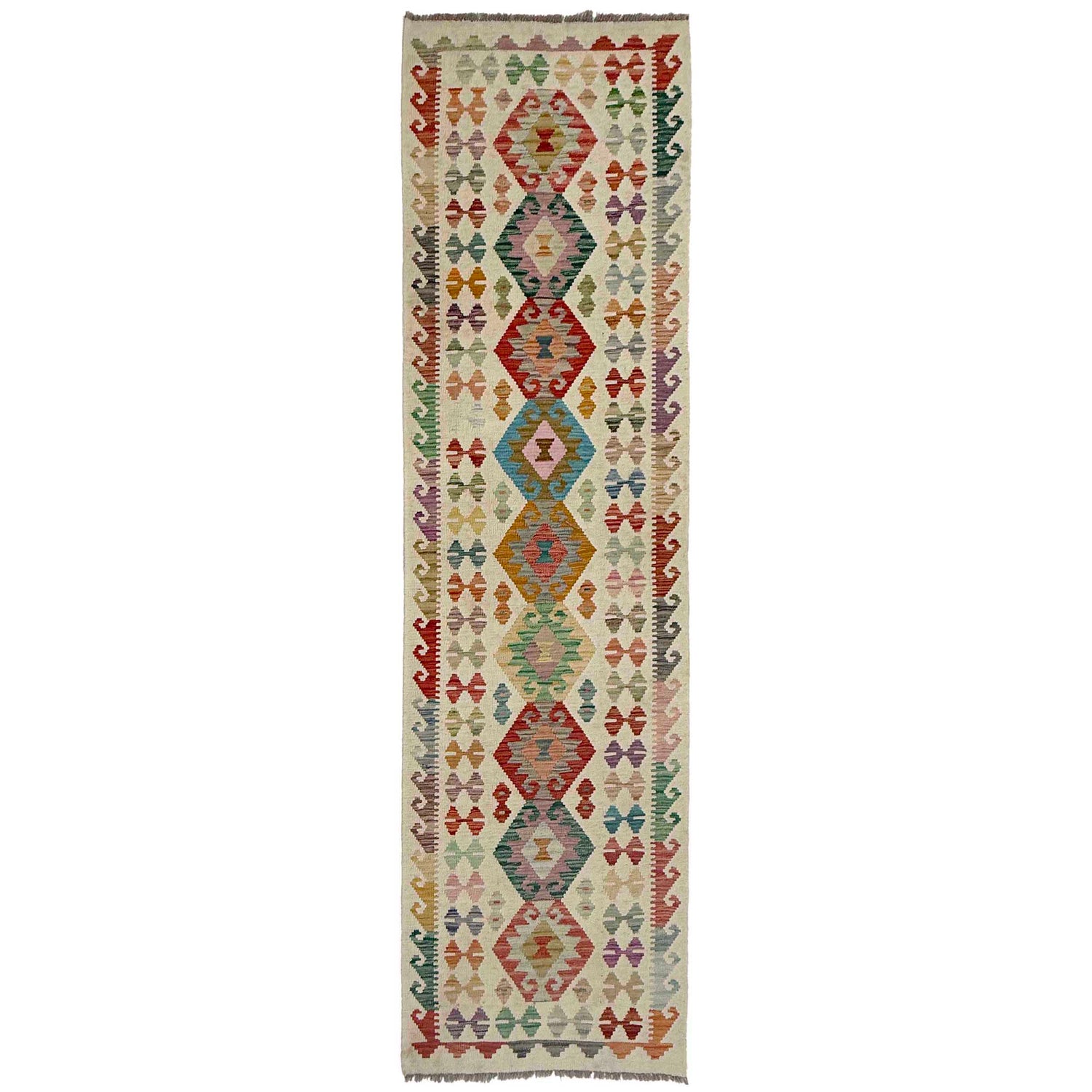 Handmade Vegetable Kelim Runner 2' 7" x 9' 8" ft / 78 x 294 cm - No. R38738