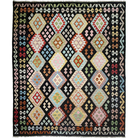 Hand Knotted Afghan Style Kilim 6' 9" x 9' 5" ft / 205 x 288 cm - No. R38744
