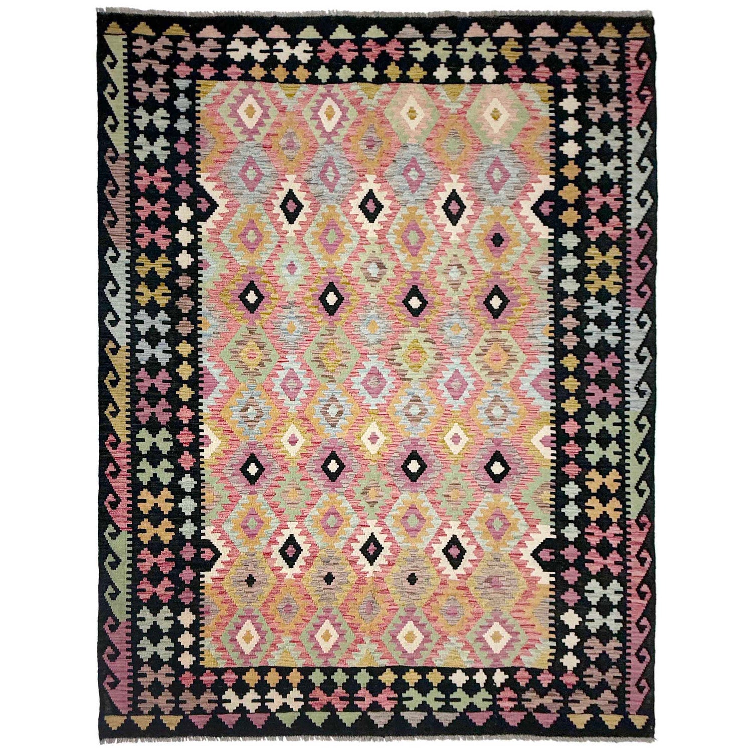 Handmade Vegetable Kilim 6' 8" x 9' 8" ft / 203 x 294 cm - No. R38745