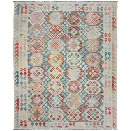 Hand Woven Wool Kelim 7' 0" x 9' 9" ft / 214 x 297 cm - No. R38746