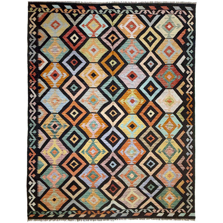 Handmade Turkish Design Wool Kilim 6' 6" x 10' 1" ft / 197 x 307 cm - No. R38747