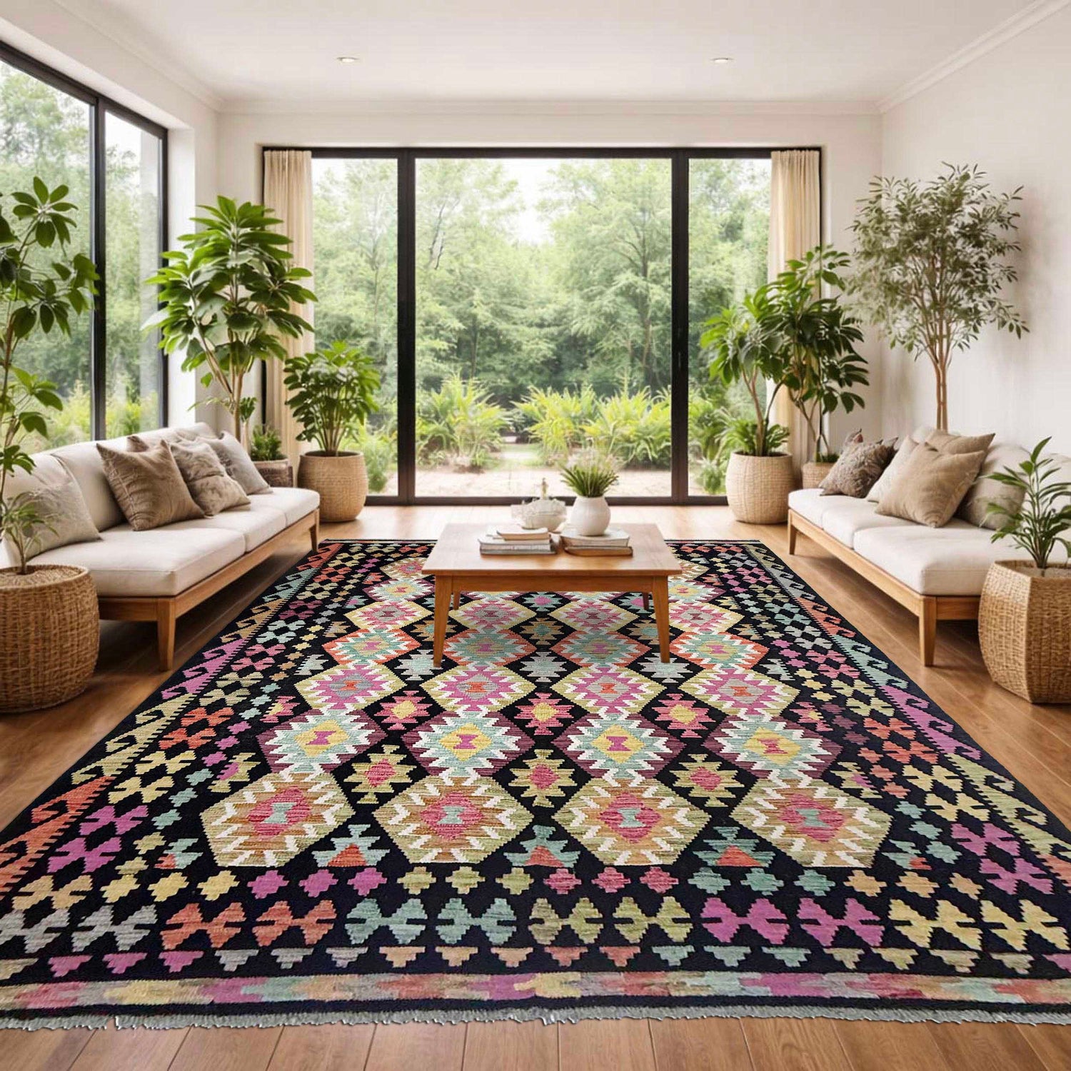 Medium Size Chobi Kilim 6' 8" x 9' 5" ft / 202 x 287 cm - No. R38748
