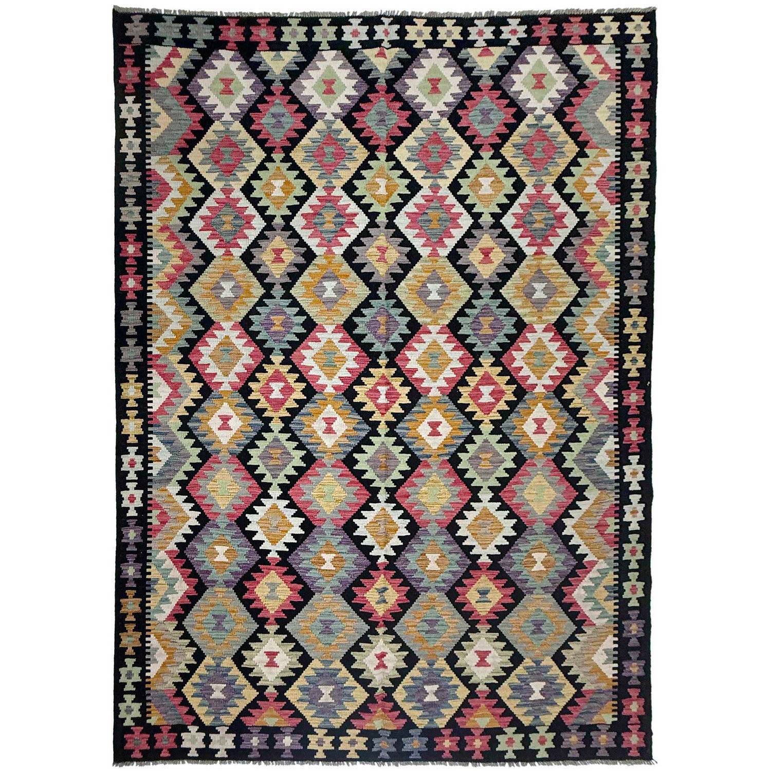 Hand Knotted Flatweave Kilim 6' 9" x 9' 11" ft / 207 x 303 cm - No. R38749