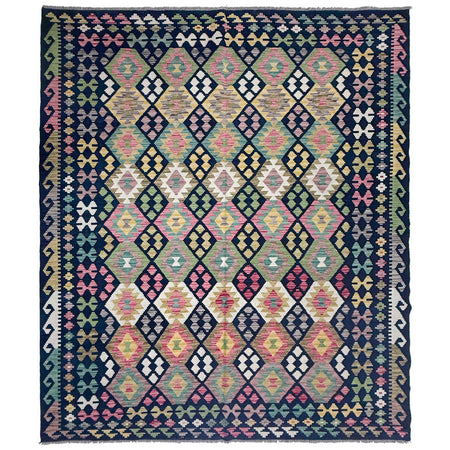 Handmade Afghan Vegetable Kilim 6' 8" x 9' 6" ft / 203 x 290 cm - No. R38750