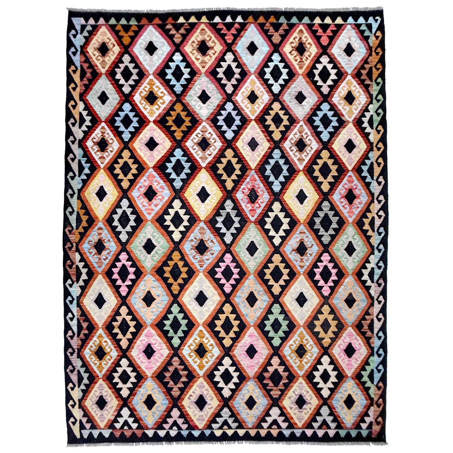 Handmade Vegetable Kelim 6' 7" x 9' 8" ft / 201 x 295 cm - No. R38751