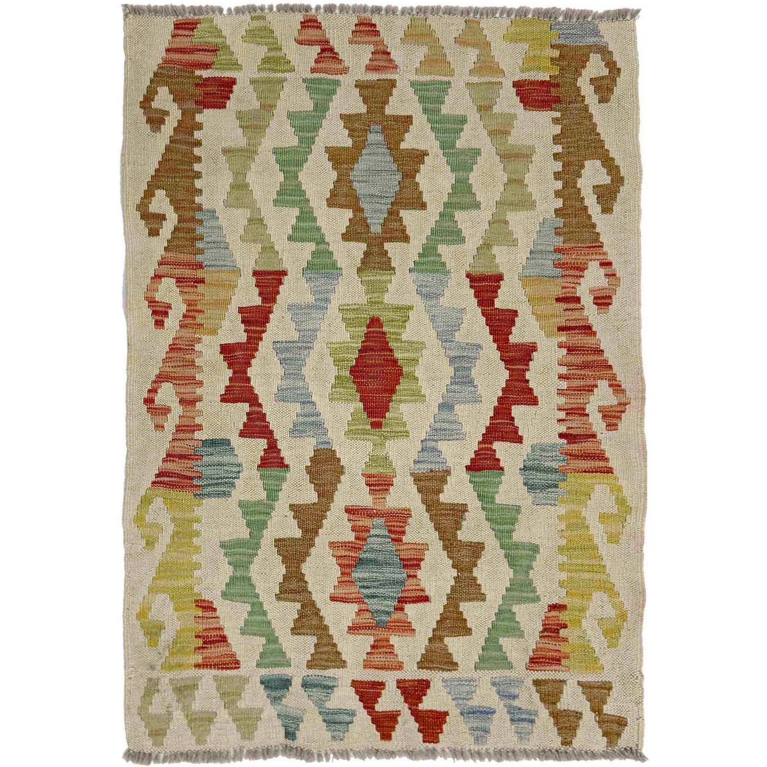 Handmade Vegetable Kilim 2' 2" x 3' 2" ft / 66 x 96 cm - No. R38752