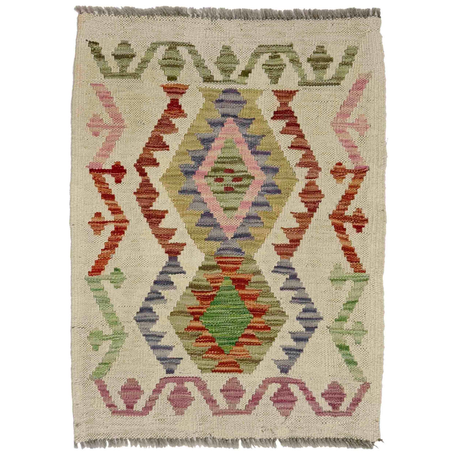 Hand Knotted Flatweave Kilim 2' 0" x 2' 8" ft / 61 x 82 cm - No. R38770