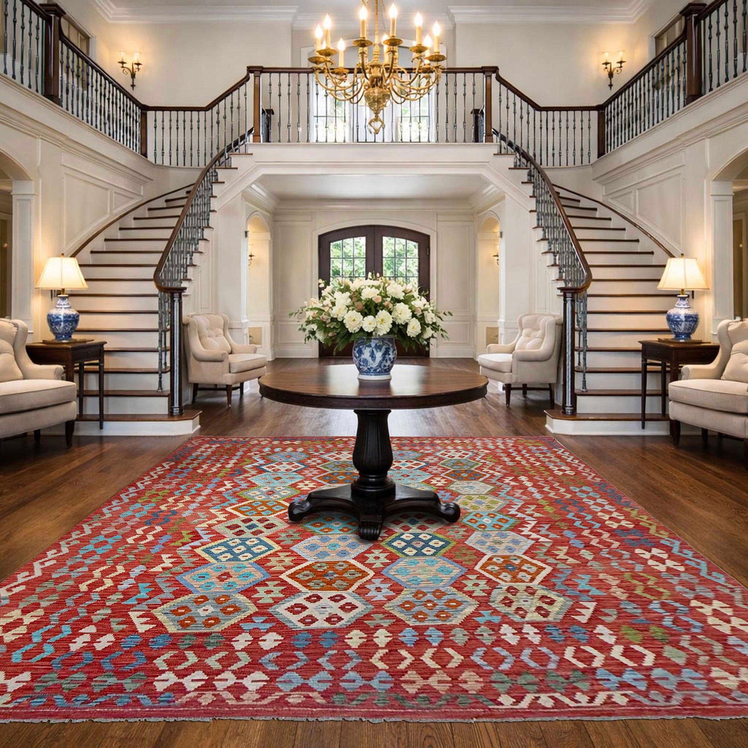 Handmade Vegetable Kilim 8' 0" x 10' 0" ft / 244 x 306 cm - No. R38783