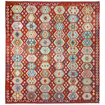 Handmade Afghan Vegetable Kilim 8' 2" x 11' 2" ft / 250 x 340 cm - No. R38786