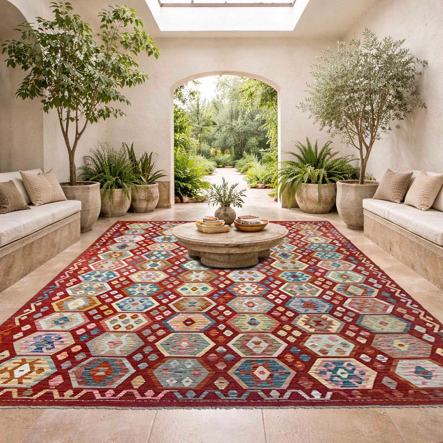 Handmade Afghan Vegetable Kilim 8' 2" x 11' 2" ft / 250 x 340 cm - No. R38786
