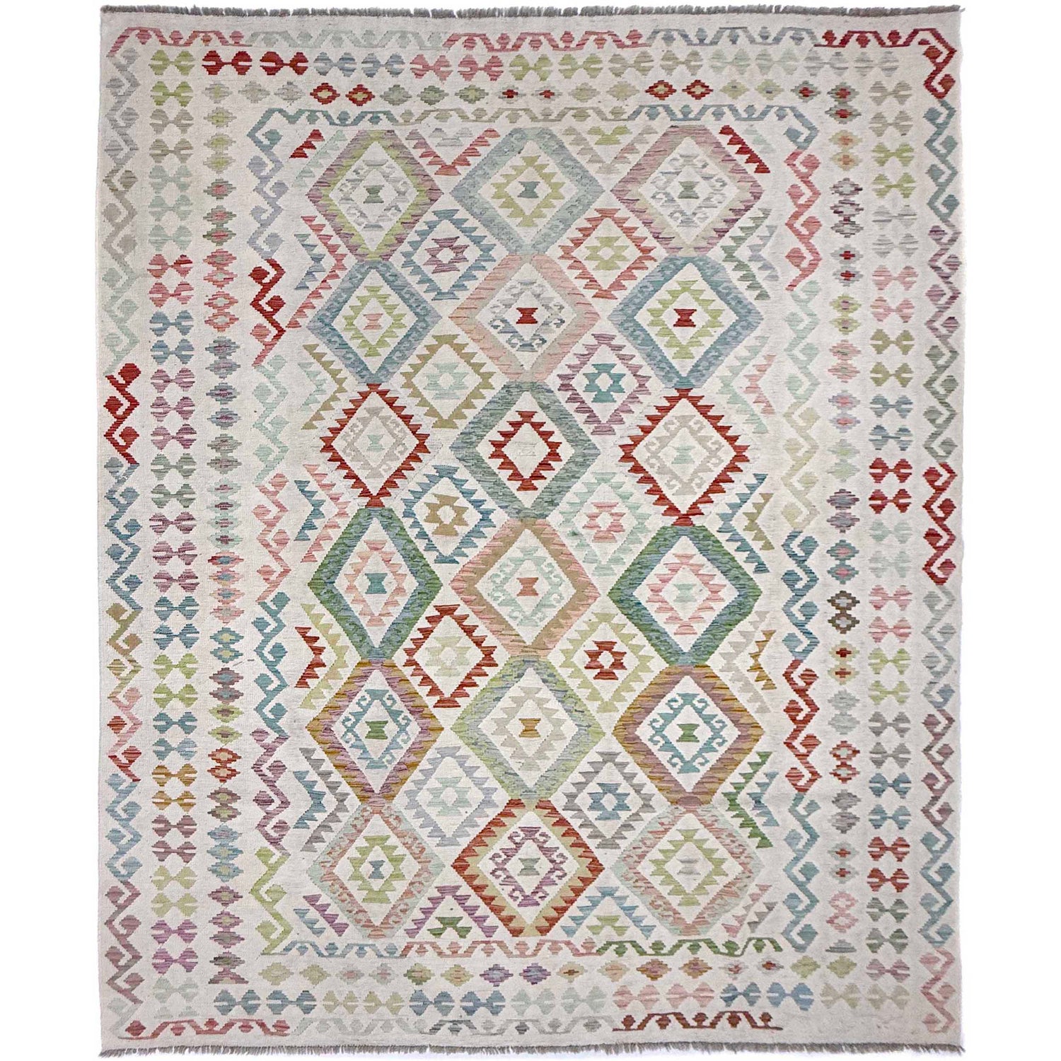Hand Knotted Afghan Style Kilim 8' 8" x 11' 7" ft / 264 x 352 cm - No. R38787