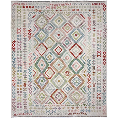 Hand Knotted Afghan Style Kilim 8' 8" x 11' 7" ft / 264 x 352 cm - No. R38787