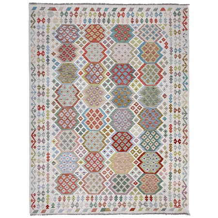 Hand Woven Wool Kelim 8' 7" x 11' 2" ft / 261 x 341 cm - No. R38788