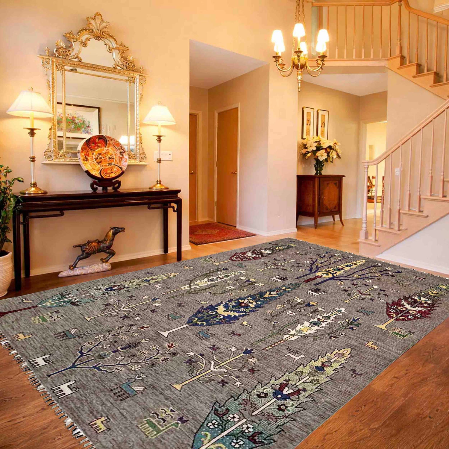 Modern Tree of Life Rug 5' 7" x 8' 0" ft / 169 x 243 cm - No. R38789