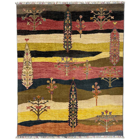Hand Knotted Modern Tree of Life Rug 5' 2" x 6' 4" ft / 157 x 193 cm - No. R38790