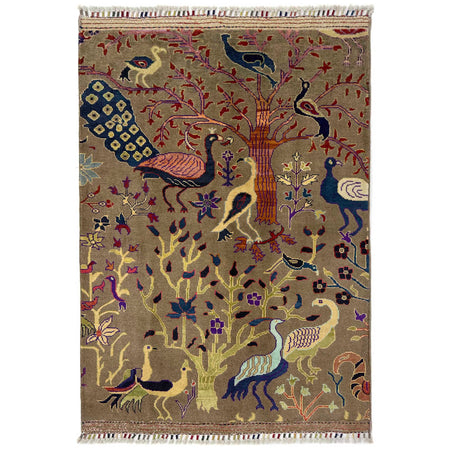Contemporary Style Tree of Life Rug 3' 3" x 4' 6" ft / 98 x 138 cm - No. R38791