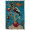 Hand Knotted Birds Pictorial Area Rug 3' 3" x 4' 9" ft / 99 x 145 cm - No. R38793