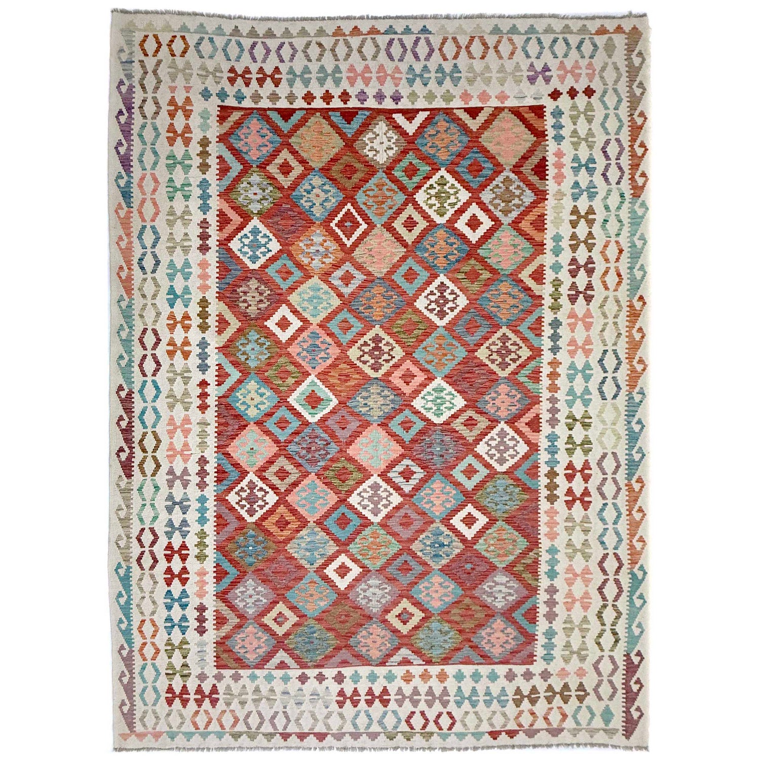 Hand Made Afghan Kilim 8' 2" x 11' 5" ft / 250 x 348 cm - No. R38798