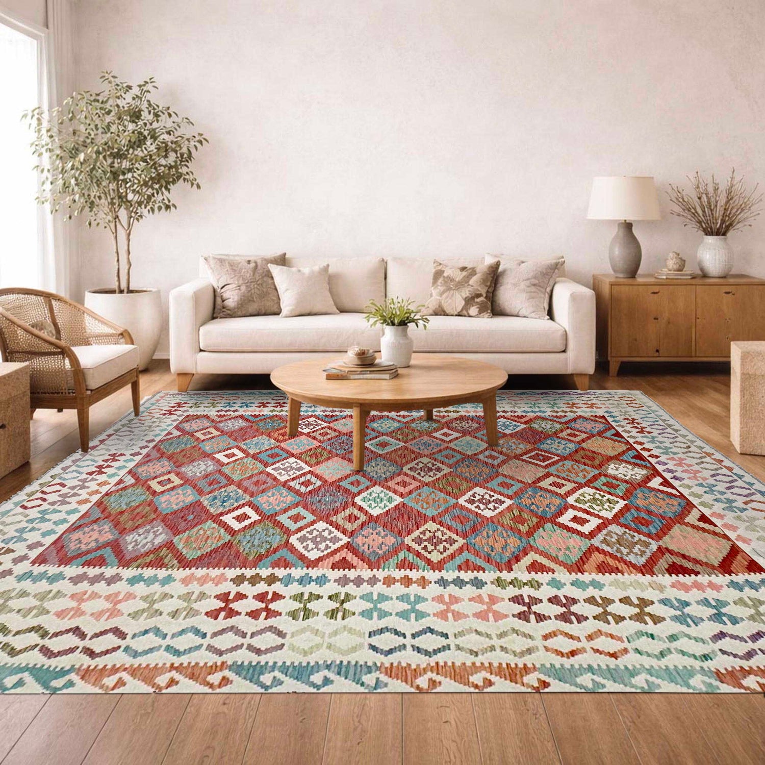 Hand Made Afghan Kilim 8' 2" x 11' 5" ft / 250 x 348 cm - No. R38798