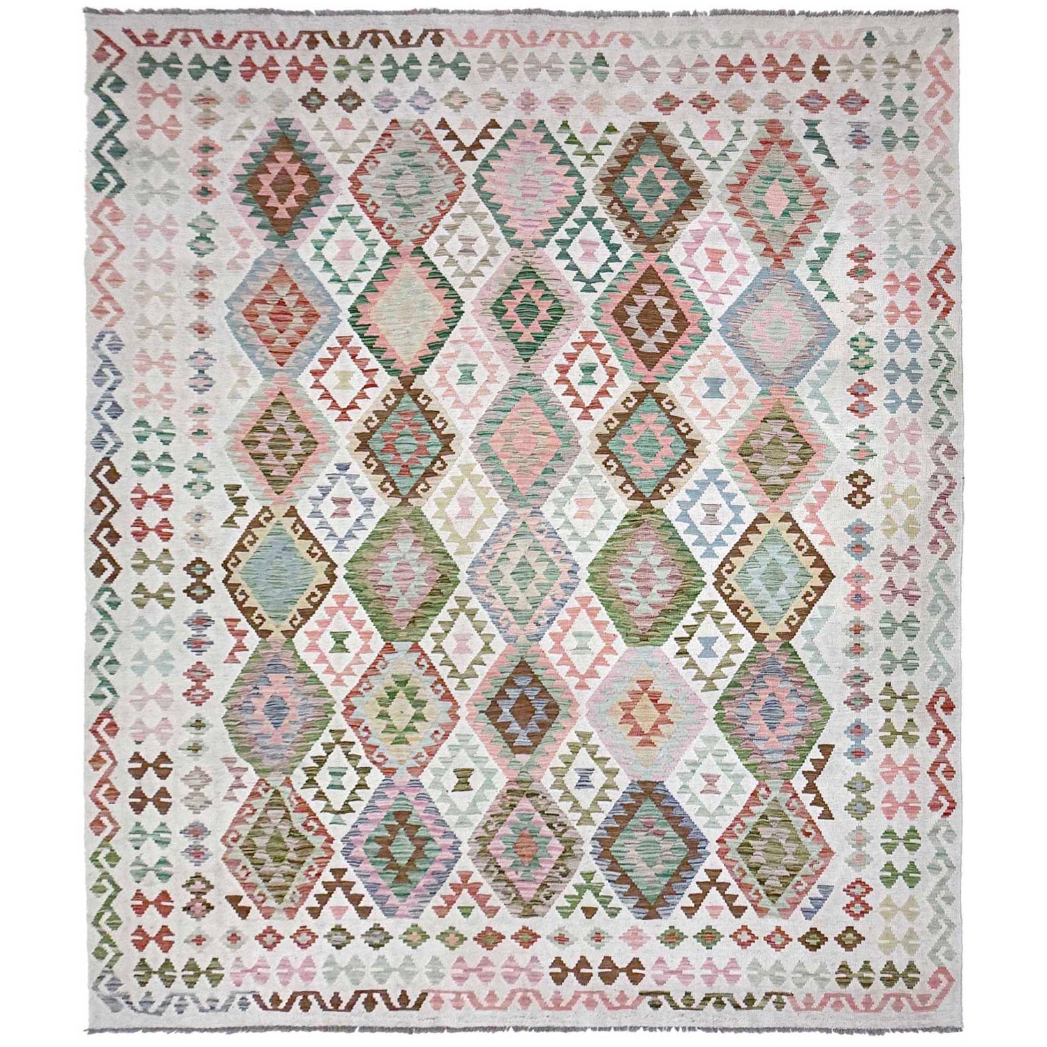 Hand Knotted Flatweave Kilim 8' 5" x 11' 2" ft / 257 x 340 cm - No. R38802