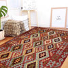 Multi Color ful Flat-Weave Wool Kilim 5' 1" x 6' 11" ft / 155 x 210 cm - No. R38806