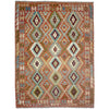 Multi Color ful Flat-Weave Wool Kilim 5' 9" x 7' 11" ft / 175 x 242 cm - No. R38807