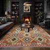 Multi Color ful Flat-Weave Wool Kilim 5' 9" x 7' 11" ft / 175 x 242 cm - No. R38807