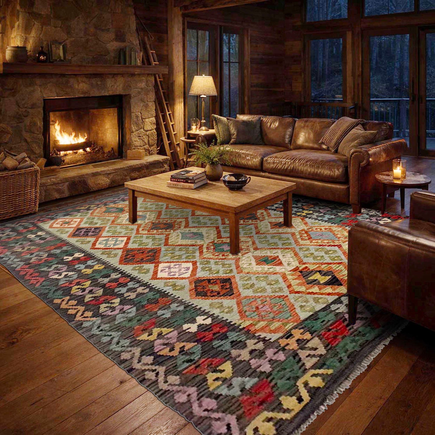 Handmade Vegetable Kilim 5' 7" x 8' 0" ft / 170 x 243 cm - No. R38809