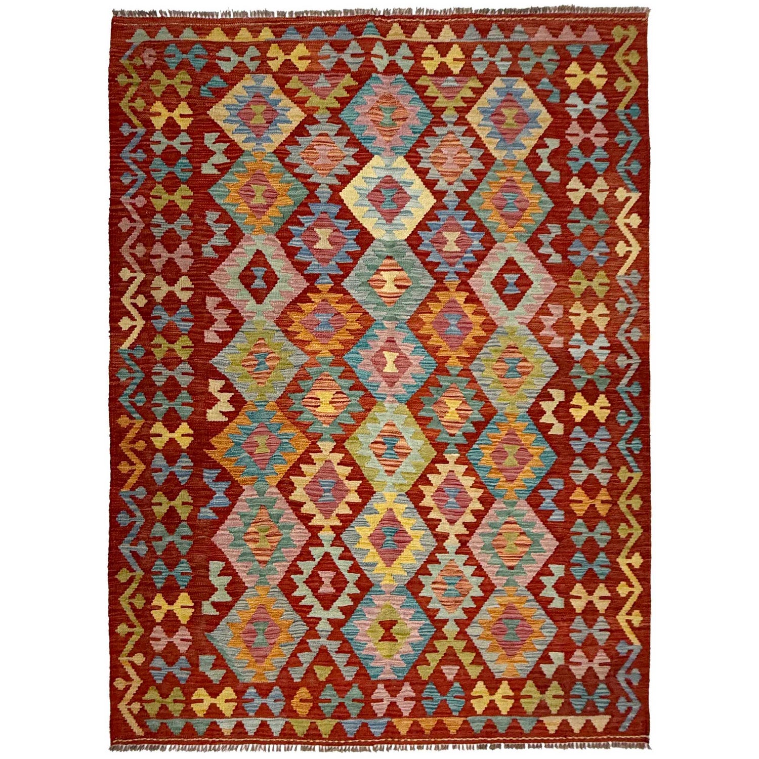 Handmade Vegetable Kilim 4' 9" x 6' 5" ft / 145 x 196 cm - No. R38810