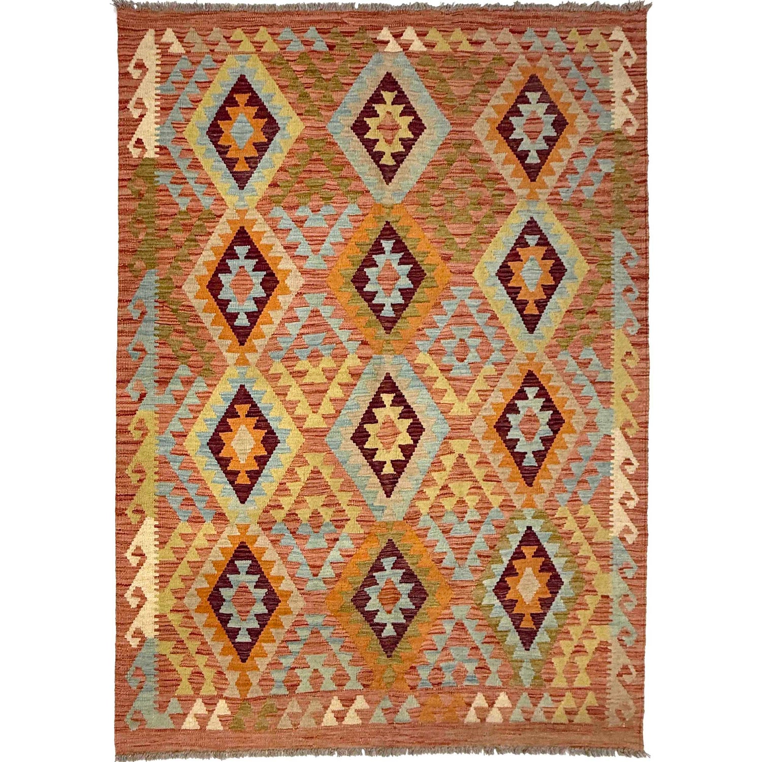 Handmade Vegetable Kelim 4' 7" x 6' 6" ft / 140 x 198 cm - No. R38811