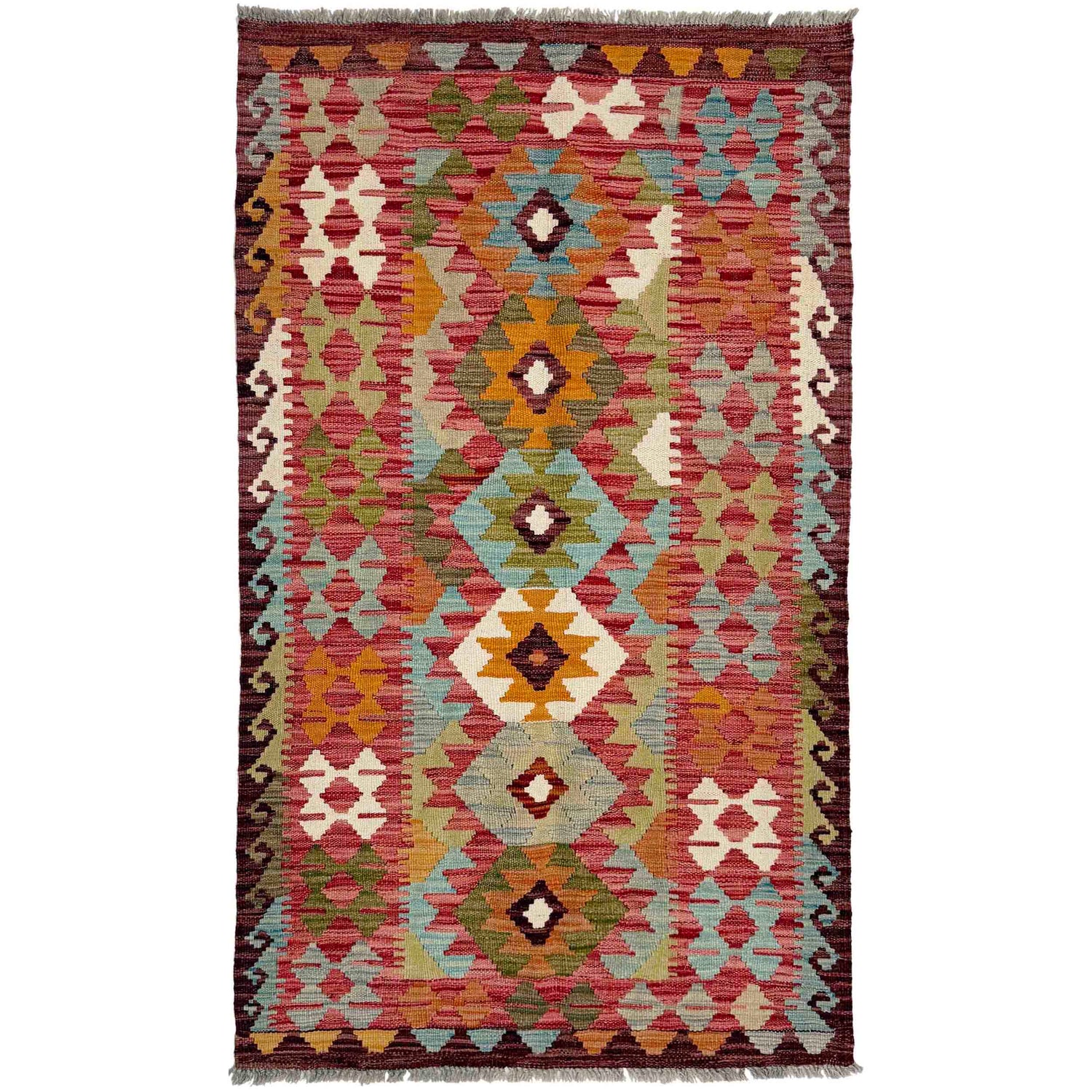 Hand Woven Wool Kelim 2' 9" x 5' 4" ft / 83 x 162 cm - No. R38816