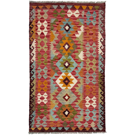 Hand Woven Wool Kelim 2' 9" x 5' 4" ft / 83 x 162 cm - No. R38816