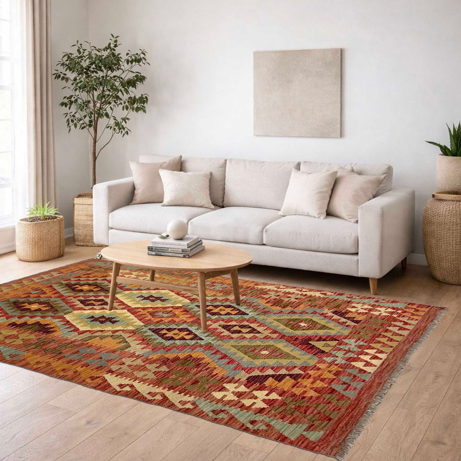 Small Size Chobi Kilim 4' 5" x 6' 4" ft / 135 x 194 cm - No. R38822