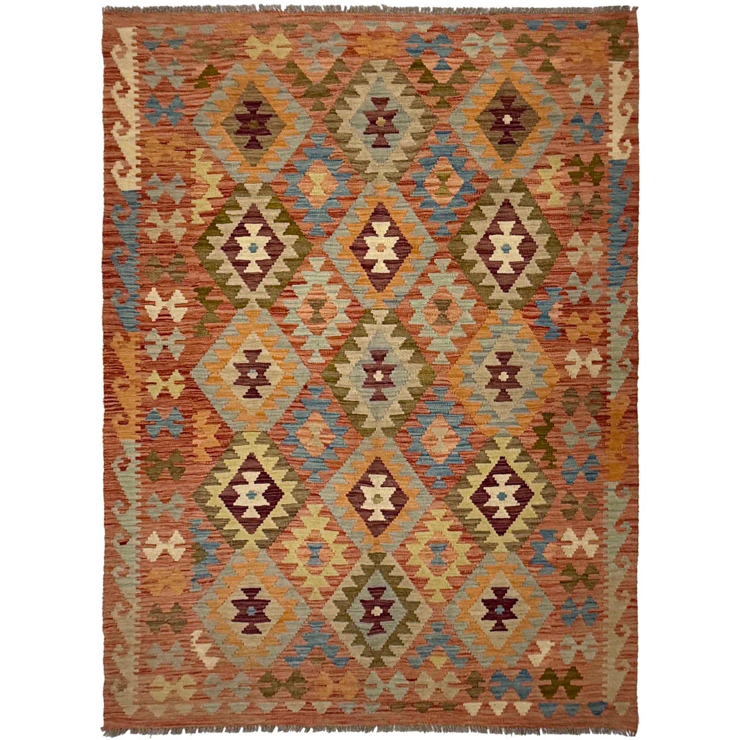 Hand Knotted Flatweave Kilim 4' 5" x 6' 7" ft / 135 x 200 cm - No. R38823