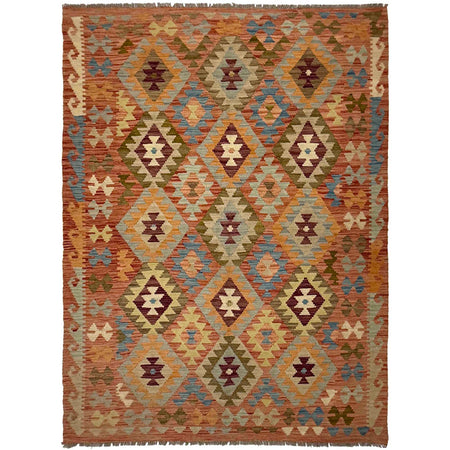 Hand Knotted Flatweave Kilim 4' 5" x 6' 7" ft / 135 x 200 cm - No. R38823