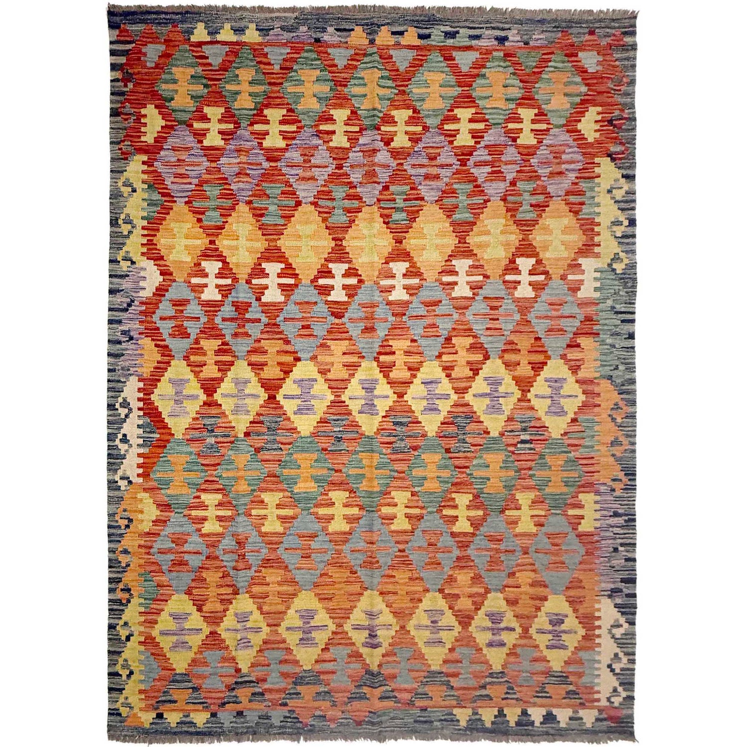 Handmade Vegetable Kelim 6' 0" x 8' 1" ft / 182 x 247 cm - No. R38940