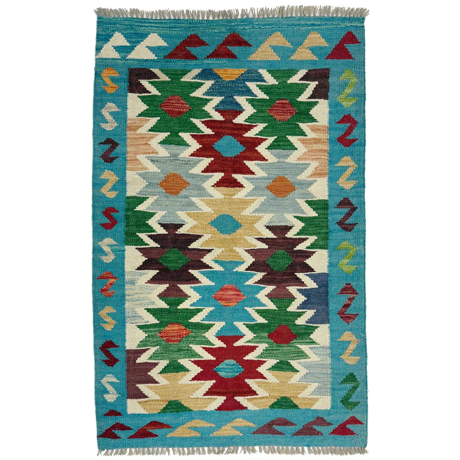 Hand Knotted Flatweave Kilim 2' 7" x 4' 1" ft / 80 x 124 cm - No. R38951