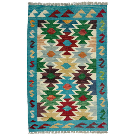 Hand Knotted Flatweave Kilim 2' 7" x 4' 1" ft / 80 x 124 cm - No. R38951
