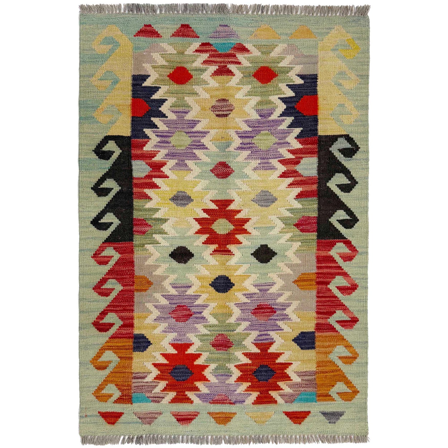 Hand Made Afghan Kilim 2' 6" x 4' 0" ft / 77 x 122 cm - No. R38953