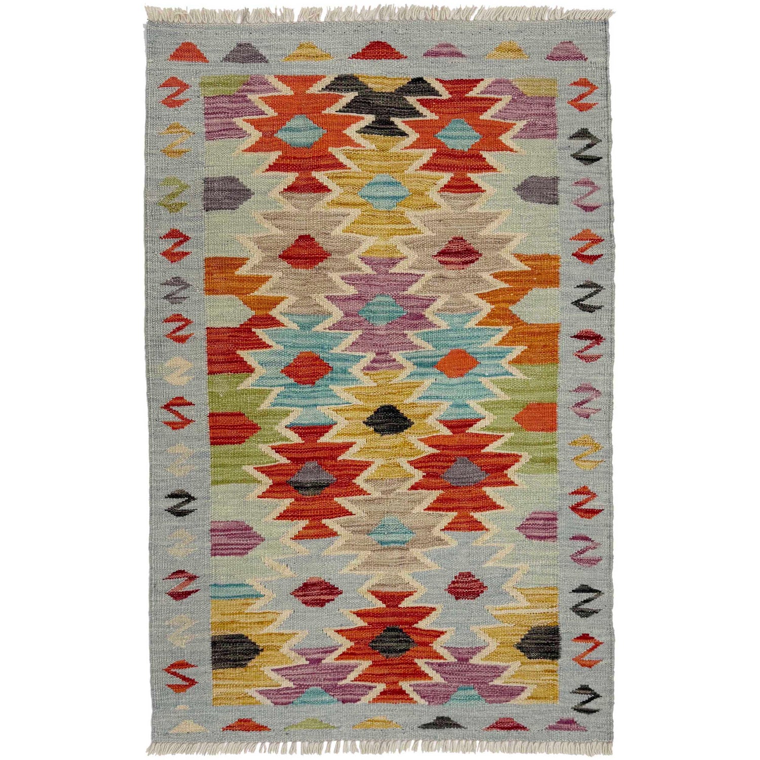 Handmade Vegetable Kilim 2' 6" x 4' 1" ft / 77 x 124 cm - No. R38955